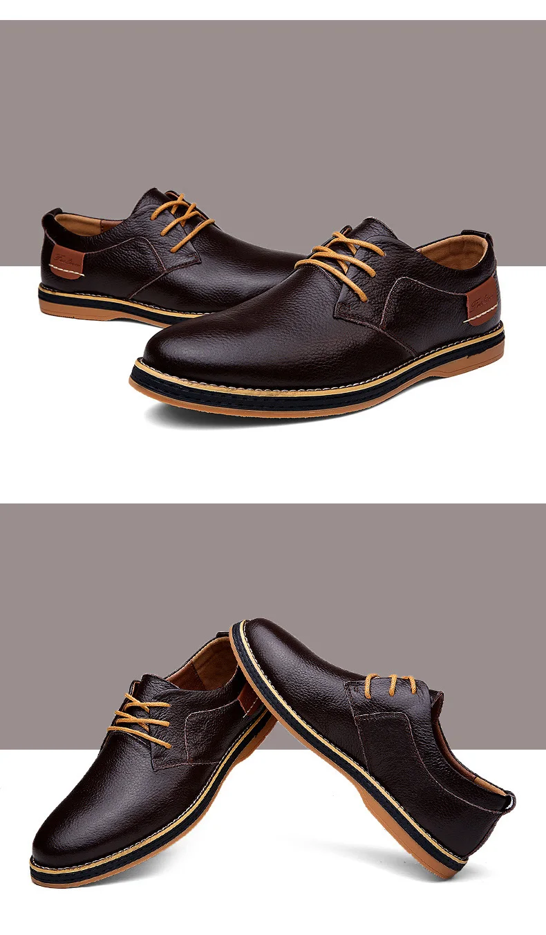 Genuine Leather Adult High Quality Casual Men Shoes Luxury Italian Style Big Size England Business Shoes Casual Comfort Shoes